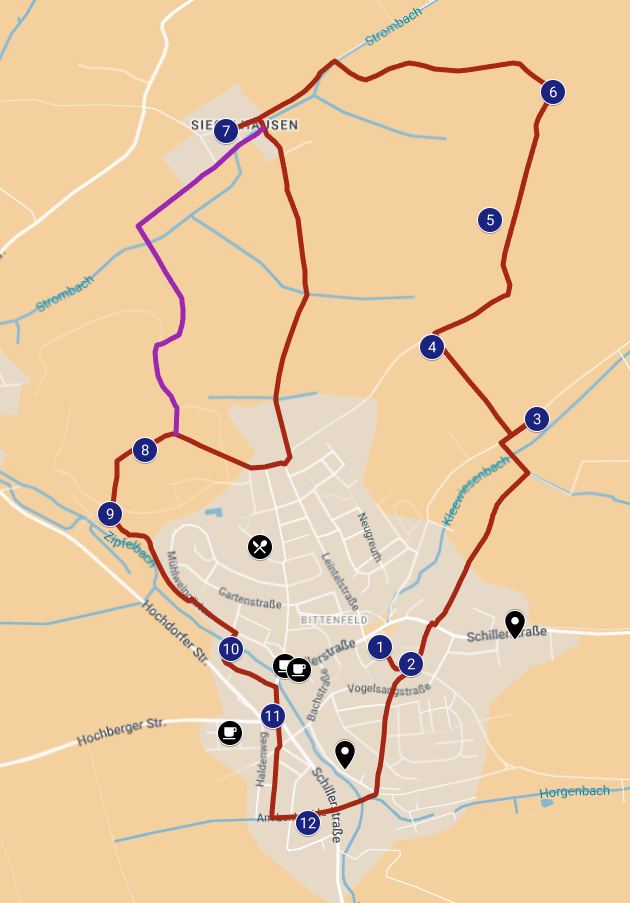 Wanderkarte Besinnungsweg Bittenfeld